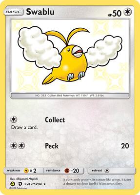 Swablu card from Hidden Fates: Shiny Vault