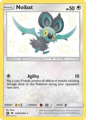 Noibat card from Hidden Fates: Shiny Vault
