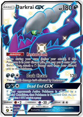 Darkrai GX card from Hidden Fates: Shiny Vault