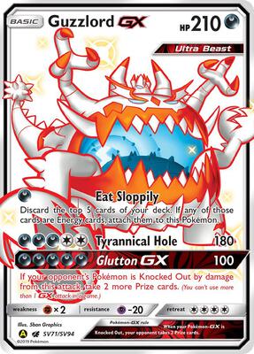 Guzzlord GX card from Hidden Fates: Shiny Vault