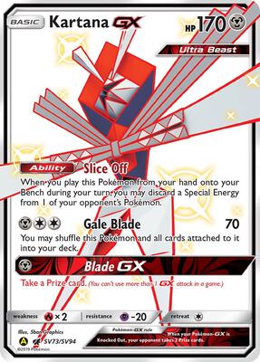 Kartana GX card from Hidden Fates: Shiny Vault