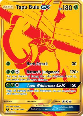 Tapu Bulu GX card from Hidden Fates: Shiny Vault