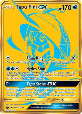 Tapu Fini GX card from Hidden Fates: Shiny Vault
