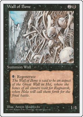 Wall of Bone card from Fourth Edition