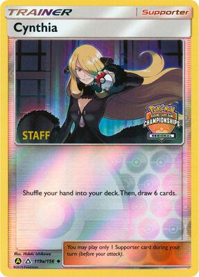Cynthia - 119a/156 (Regional Championships) [Staff] card from League & Championship Cards
