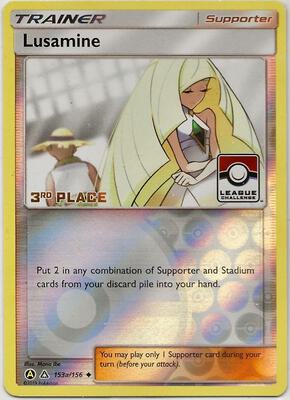 Lusamine - 153a/156 (League Challenge) [3rd Place] card from League & Championship Cards