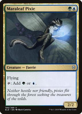 Maraleaf Pixie card from Throne of Eldraine