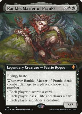 Rankle, Master of Pranks (Extended Art) card from Throne of Eldraine