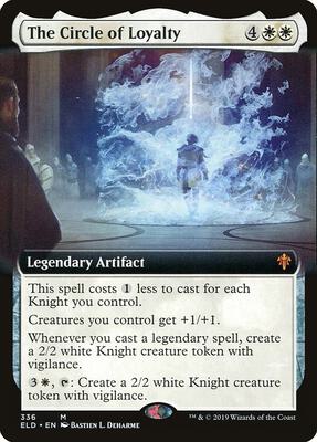 The Circle of Loyalty (Extended Art) card from Throne of Eldraine