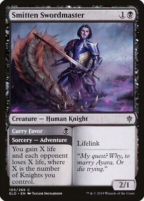 Smitten Swordmaster card from Throne of Eldraine