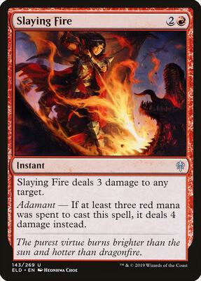 Slaying Fire card from Throne of Eldraine