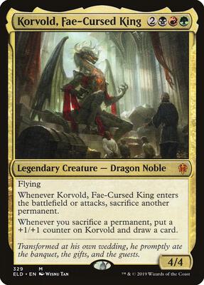 Korvold, Fae-Cursed King card from Throne of Eldraine