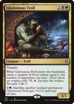 Gluttonous Troll card from Throne of Eldraine