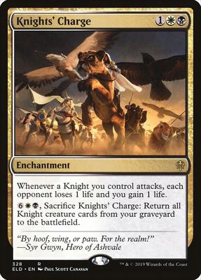 Knights' Charge card from Throne of Eldraine