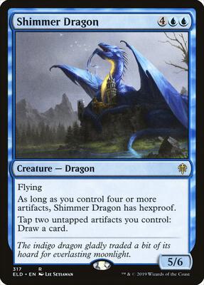 Shimmer Dragon card from Throne of Eldraine