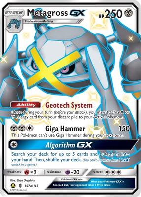 Metagross GX - 157a/145 card from Alternate Art Promos