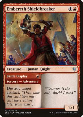 Embereth Shieldbreaker card from Throne of Eldraine