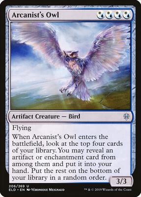 Arcanist's Owl card from Throne of Eldraine