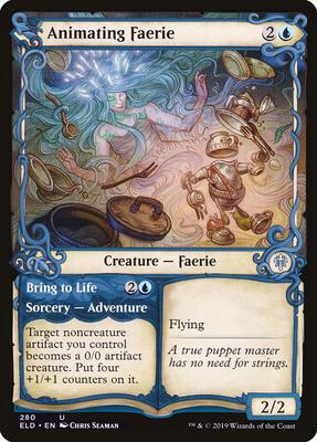 Animating Faerie (Showcase) card from Throne of Eldraine