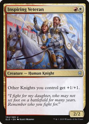 Inspiring Veteran card from Throne of Eldraine