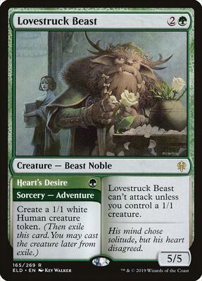 Lovestruck Beast card from Throne of Eldraine