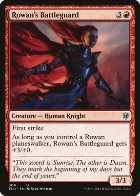 Rowan's Battleguard card from Throne of Eldraine