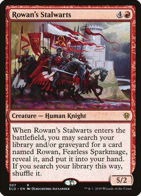 Rowan's Stalwarts card from Throne of Eldraine