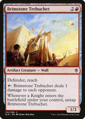 Brimstone Trebuchet card from Throne of Eldraine