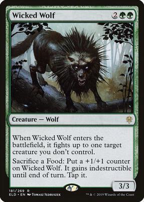 Wicked Wolf card from Throne of Eldraine