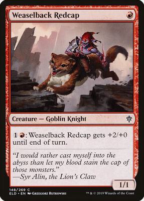 Weaselback Redcap card from Throne of Eldraine
