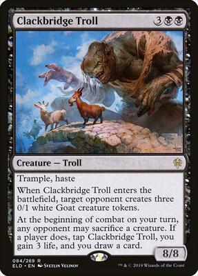 Clackbridge Troll card from Throne of Eldraine