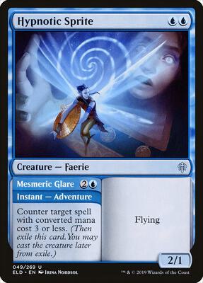 Hypnotic Sprite card from Throne of Eldraine