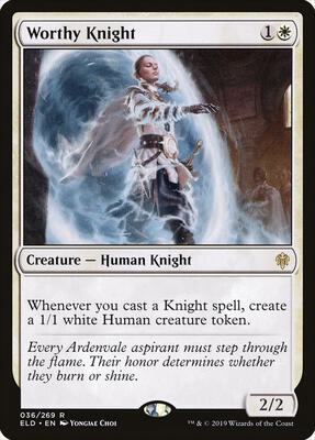 Worthy Knight card from Throne of Eldraine