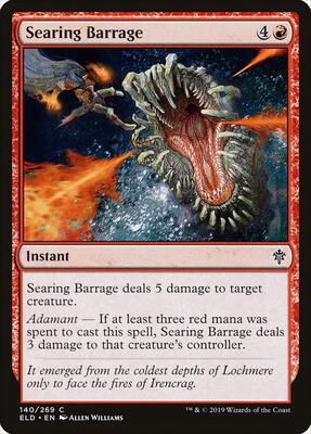 Searing Barrage card from Throne of Eldraine
