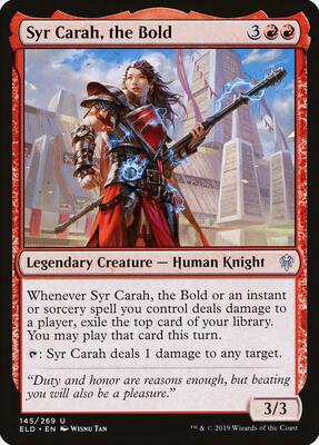 Syr Carah, the Bold card from Throne of Eldraine