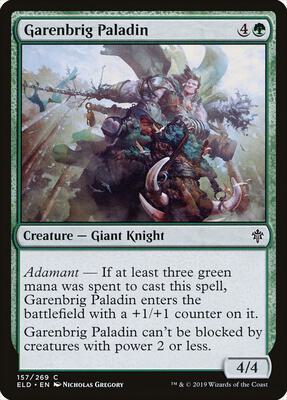 Garenbrig Paladin card from Throne of Eldraine