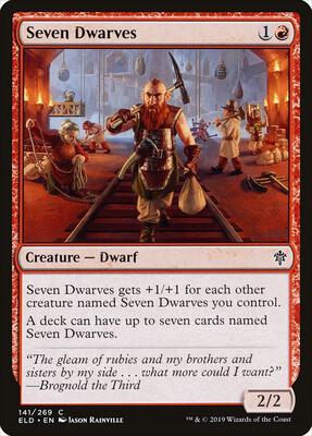 Seven Dwarves card from Throne of Eldraine