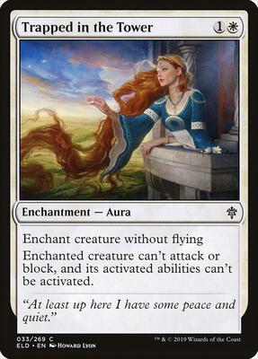 Trapped in the Tower card from Throne of Eldraine