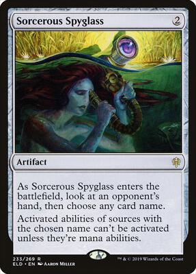 Sorcerous Spyglass card from Throne of Eldraine