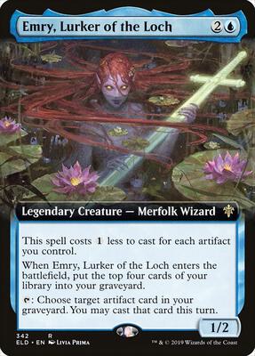 Emry, Lurker of the Loch (Extended Art) card from Throne of Eldraine
