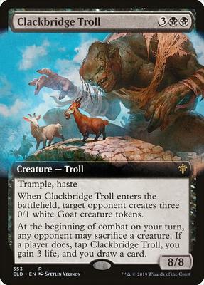 Clackbridge Troll (Extended Art) card from Throne of Eldraine