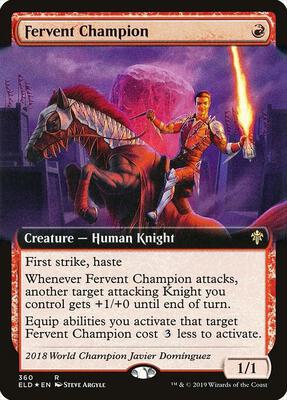 Fervent Champion (Extended Art) card from Throne of Eldraine