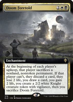 Doom Foretold (Extended Art) card from Throne of Eldraine