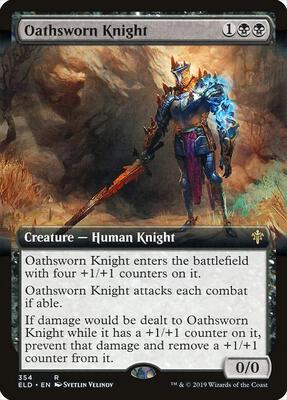 Oathsworn Knight (Extended Art) card from Throne of Eldraine
