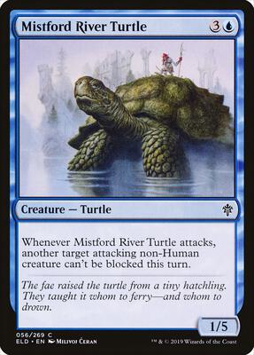 Mistford River Turtle card from Throne of Eldraine