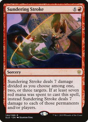 Sundering Stroke card from Throne of Eldraine