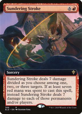 Sundering Stroke (Extended Art) card from Throne of Eldraine
