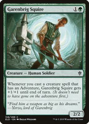 Garenbrig Squire card from Throne of Eldraine