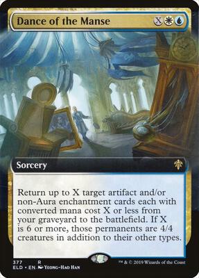 Dance of the Manse (Extended Art) card from Throne of Eldraine