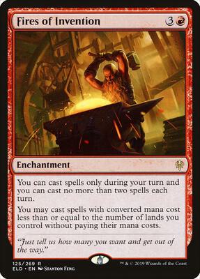 Fires of Invention card from Throne of Eldraine